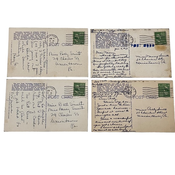 Duke University Durham North Carolina Vintage 1950s Linen Postcards Lot of 4 - Picture 6 of 6